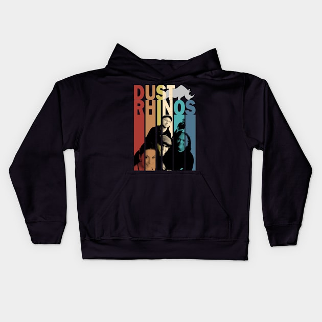 Dust Rhinos Retro Band Shirt Kids Hoodie by Dust Rhinos Swag Store